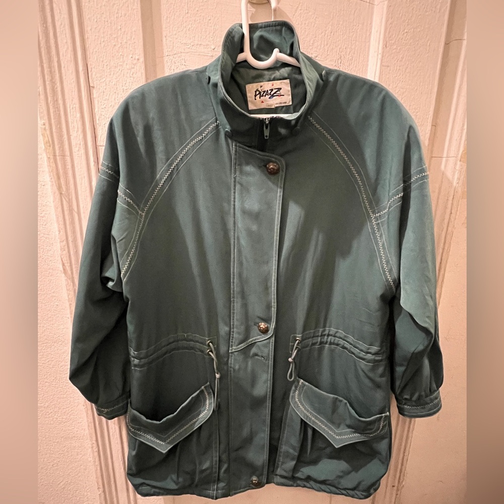 Vintage 80’s Pizazz womens green jacket/coat Sz medium in excellent condition